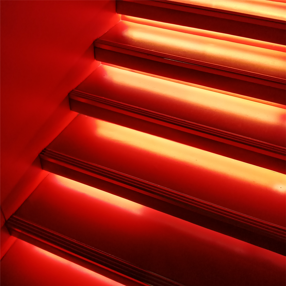 Staircase LED strip light design is a modern and easy-to-install look